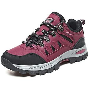 EKsma Wandelschoenen voor heren, lichtgewicht, antislip, resistente wandelschoenen, outdoor, trailing, trekking, camping, wandelschoenen, rozerood, 44 EU