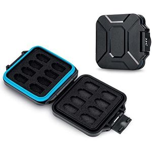 JJC Geheugenkaarthoes met 16 vakken voor 16 micro-SD-kaarten, Micro SDXC, Micro SDHC, TF, waterdicht, schokbestendig, TF-kaarten, slank, transportbox organizer