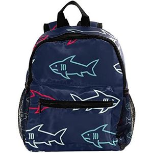 Sharks Ocean Sea Leuke Mode Mini Rugzak Pack Bag, Meerkleurig, 25.4x10x30 CM/10x4x12 in, Rugzak Rugzakken