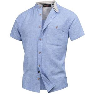 Indicode Herren INNiell Shirt | Overhemd met borstzak en button-down kraag Palace Blue XL
