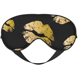 CRJSYCBYB Gouden Lippen Gedrukt Zacht Oogmasker Slapen Oogmasker Reizend Oogmasker