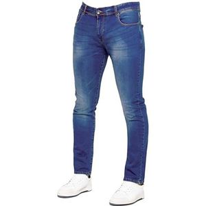 ﻿989Zé ENZO Herenbroek Slim Fit Werkbroek Jeans Stretch EZ325 BLAUW 32W / 32L