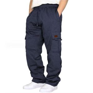 Broeken Heren Katoenen Casual Werkbroeken For Heren Outdoorbroeken Camping Wandelbroeken Loose Fit Multi Pockets (Color : Navy blue, Size : XXL)