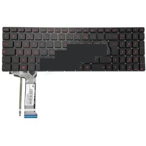 Frans voor AZERTY Portugees verlicht toetsenbord voor ASUS N551 N552 N751 N752 N551VW G551 G551JK G551JM Abnt2 Brazilië Rood(French Red Light)