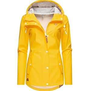 Ragwear Dames overgangsjas korte jas regenjas waterdicht (waterkolom: 4.000 mm) met capuchon YM-Marge XS-6XL, geel 022, M