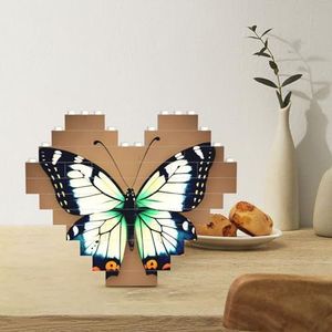 Bouwsteenpuzzel hartvormige bouwstenen schattige kleine vlinder puzzels blokpuzzel voor volwassenen 3D micro bouwstenen voor huisdecoratie bakstenen set