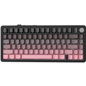 ATTACK SHARK X85 pakking Mechanisch toetsenbord met knop,75% (BT5.0/2.4G/USB-C) Draadloos gamingtoetsenbord en vijflaagse vulling, RGB, 5000mAh, hot-swappable PBT-toetsenbord met zijprint (Roze)