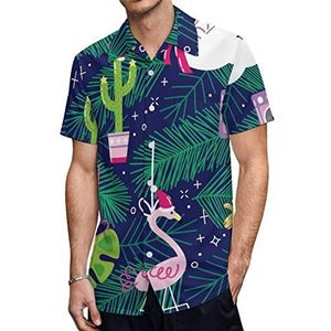 Liefde grappige kerstversiering heren Hawaiiaanse shirts korte mouw casual shirt button down vakantie strand shirts L