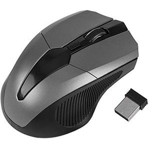 2.4G Draadloze optische muis, 2.4G Mini Silent Click draadloze muis, Ergonomisch ontwerp Optische positioneringstechnologie Muis, met intelligente mini-ontvanger voor pc Computer Laptop(Grijs)