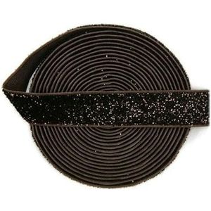 Metallic Glitter Elastieken 5/8"" 15mm Spandex Singelband Armband Haarband Hoofdband Tutu Jurk Naaien Trim 1 3 5 Yard-Bruin-15mm-3 Yard