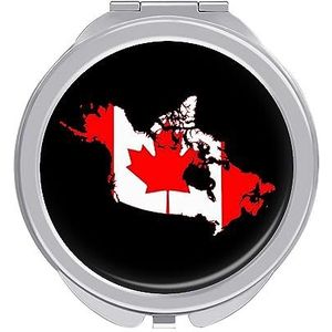 Canada Vlag Kaart Compact Kleine Reizen Make-up Spiegel Draagbare Dubbelzijdige Pocket Spiegels Voor Handtas Purse