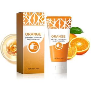 2 stuks Orange Enzyme Exfoliating Gel Scrub, zacht gezicht en lichaamswasmiddel met diep reinigende vochtinbrengende crème, reinigende peeling voor alle huidtypes, verwijdert mee-eters (1 stuk)