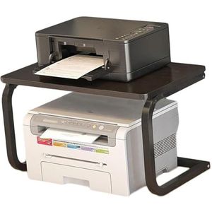 Media-opbergkast, Printerstandaard, 2-laags AV-mediakaststandaard, Multifunctionele Thuiskantoororganisator For Printerscanner, Faxmachine, Kopieerapparaat (Color : Black)