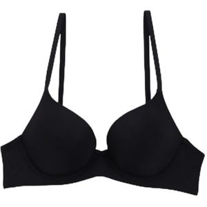 MERAXKL Vrouwen Body Shaping Bra, ondergoed Soft Touch Sexy Deep V Everyday Bra Zachte stalen ring Double-Breasted gesp op de rug (Color : Black, Size : 85B/38B)