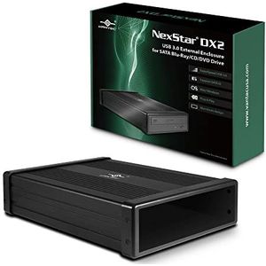 Vantec NexStar DX2 USB 3.0 externe behuizing ontwerp voor 5,25 inch Blu-Ray/CD/DVD SATA-schijf, tweede generatie DX, geen stuurprogramma's nodig, aluminiumlegering (NST-540S3-BK)