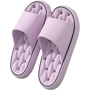 Stille massagebadslippers - antislip EVA-douchesandalen, sneldrogend voor mannen en vrouwen,Purper,36—37