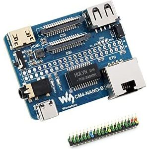 Nano Base Board (B) for Raspberry Pi Compute Module 4 Lite/eMMC,with Raspberry Pi 40PIN GPIO Interface,Same Size As The CM4,with Gigabit Ethernet, USB2.0, DSI, CSI, 3.5mm Audio Jack Port