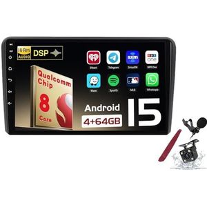 Android 15 Autoradio Sat Navi voor A-udi A3 (2003-2013) 9 Inch Head Unit Tablet Pad Multimedia Speler met Draadloze Carplay Android Auto GPS Navigatie FM RDS BT 5G-WiFi SWC DSP,M120s
