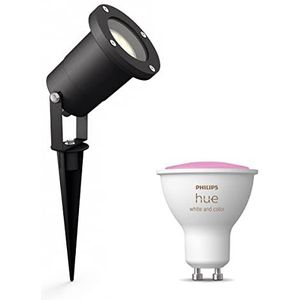 Philips Puled Grondspot met Hue White & Color Ambiance - Prikspot - 1 Lichtpunt - Tuinverlichting LED Buiten - Buitenlamp - Zwart
