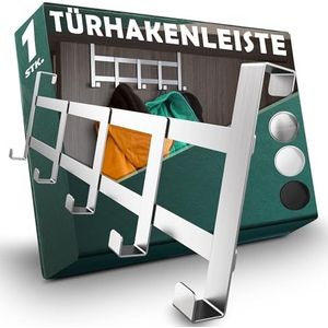 Menz Deurkapstok van roestvrij staal om op te hangen, ruimtebesparende kledinghaken voor deur, universele ophanglijst, stabiele haken