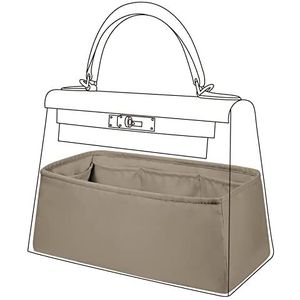 DGAZ Silk Bag Organiser Insert Fits Kelly 25/28/32/35, Silky Smooth Bag Organiser, Luxury Handbag & Tote Shaper (Gris tourterelle, KL35)