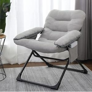 GEIRONV Tuinstoelen, 3 standen verstelbare rugleuning Fauteuils Stoffen bank Fauteuil Opklapbare verstelbare ligstoel Fauteuils (Color : Gris, Size : 70x60x85 cm)