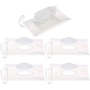 Baby Doekjes Dispenser 5 stks/set Nat Veeg Pouch Dispenser Draagbare Hervulbare Veeg Houder Voor Luiertas Reizen Doekjes Dispenser Gevallen