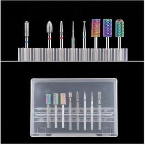 Mozulon 10 stuks wolfraamcarbide nagelboorbits diamantpolijstkop nagelverzorgingsfrees for manicure(8pcs)