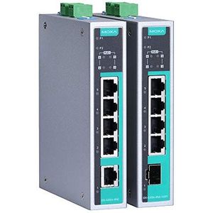 Unmanaged gigabit PoE switch with 4 PoE 10/100/1000BaseT(X) ports, 1 1000BaseT port, 0 to 60°C