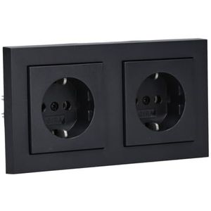 GIRA E2 antraciet (2 x stopcontact, 1 x frame 2-voudig)