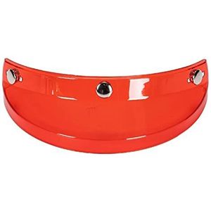 Motorhelm vizier lens, Helmvizier, motorfiets 3-knops vizier Universele motorfiets 3-knops vizier Opklapbaar en neerklapbaar open gezichtshelm Windscherm Rood (rood)(Red)