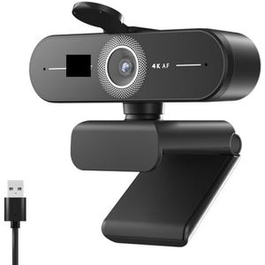 4K Webcam Streaming Webcamera 1080P 60FPS Autofocus USB Computercamera 73° met Dubbele Microfoon for PC/Laptop