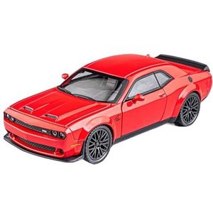 Schaal afgewerkte modelauto 1/32 For Dodge Challenger SRT Supercars Miniatuur Metalen Model Auto Gegoten Pull-back Voertuigen Ornamenten Miniatuurreplica-auto(Red)