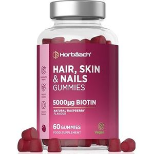 Horbaach - Haar Huid en Nagels - Vitamine - 60 Veganistische Gummies met Frambozensmaak