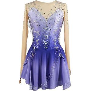 Purper,11/13,PONNYC Kunstschaats Wedstrijdjurk Voor Meisjes Rolschaats Rokken Met Hoge Elasticiteit Schaats Kostuums in Flash Diamond Handgemaakte Gymnastiekpakje