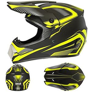 Jeugd Kinder Motocross Offroad Straat Crossmotor Helm Met Bril Handschoenen Gezichtsmasker DOT Goedgekeurd Volwassen Off-Road Helm ATV Motorfiets MX Lichtgewicht Dual Sport Rallyhelm D,L