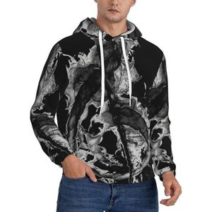 Jkkghll Zwarte Rook Muziek Print Mannen Hooded Warme Lichtgewicht Trui Voor Winter Herfst En Lente Casual Wear, Zwart, XS