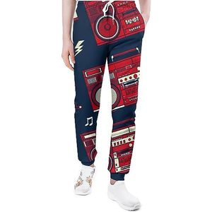 Klassieke Vintage Retro Stijl Boombox Radio Joggingbroek Voor Mannen Yoga Atletische Jogger Joggingbroek Trendy Lounge Jersey Broek 5XL