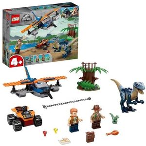 LEGO 75942 Jurassic World Velociraptor: Tweedekker Reddingsmissie met Dinosaurus Speelgoed, Bouwset voor Kinderen van 4 Jaar en Ouder