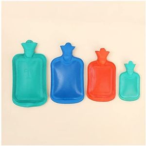 Mini warm water bottlehot, warmwaterkruik zak voor warmwaterkruik effen kleur PVC siliconen rubber warmwaterkruik irrigatie handwarmers warm paleis warme tas (maat : blauw M) (maat: rood S)