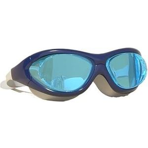 Jeugdzwembril met groot frame en brede kijkhoek, duikmasker, anticondens en antilekkage (Size : Electroplated blue Set of 4)