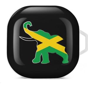 Jamaica Olifant Vlag Oortelefoon Hoesje Compatibel met Galaxy Buds/Buds Pro Schokbestendig Hoofdtelefoon Case Cover Wit-Stijl