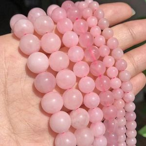 Groothandel 4-14mm natuurlijke zwarte vulkanische lavasteen ronde kralen 15"" Kies maat voor sieraden maken diy armband-Rozenkwarts-8mm 48pcs kralen