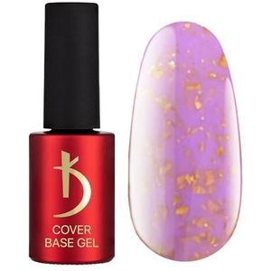 K Professional Base Coat - Base Gel Cover - Purple Flakes Camouflage - 7 ml - Onderlak - UV-nagellak - gelnagels - paarse vlokken camouflagekleur glitter confetti - UV LED