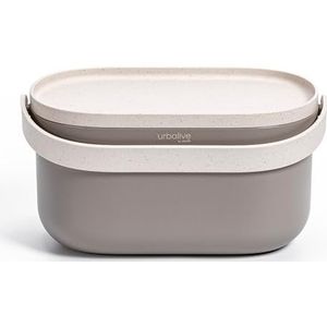 Bioplastic afvalbakje aanrecht. Afvalbakje met frame en zakken. Taupe + Ivoor kleur Plastia.