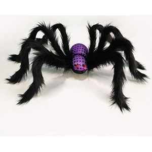 Valentigrl Halloween Decoraties Giant Spider Prop Halloween Spinnen Enge Harige Spin voor Halloween Decoraties Outdoor Patio Indoor Party Decoratie 29.5 inch paarse spin