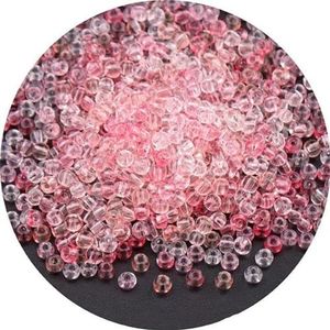 2/3/4 mm transparant glas rocailles kleurrijke ronde spacer kralen voor doe-het-zelf sieraden armband maken accessoires-roze serie 4-2 mm 27000 stuks