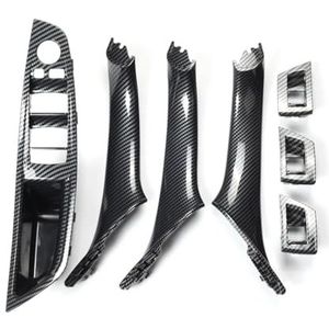 Auto interieurdeurgrepen 7 delige Voor BMW 5-serie F10 F18 Linksgestuurd 2010-2016 Decoratieve Afdekking Binnendeurgreep Van(Carbon fiber pattern)
