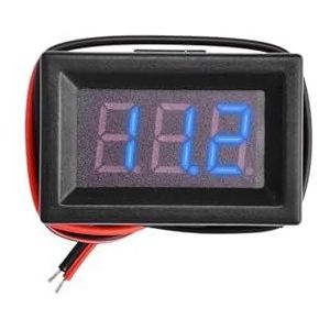 UGCMAFWLU 0,36 inch digitale voltmeter DC4-30V 2 rijen 3-cijferige LED Spanningspaneel Meetinstrument Rood/Blauw/Groen/Geel Auto Motorfiets Elektromobiel (Kleur: Blauw Display)