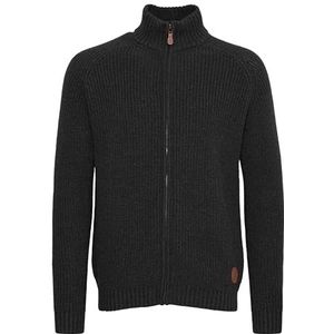 !Solid Gebreid vest 'Xenos'  zwart gemêleerd